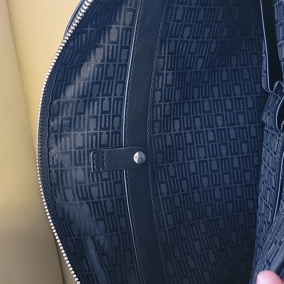 61)Pre-owned Enrico Coveri Italian Designer Black Leather Briefcase MessengerBag - Picture 10 of 13